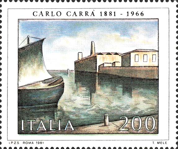 Francobollo Fondamenta Nuove, Dipinto di Carlo Carrà -  1981
