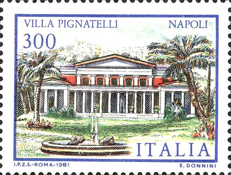 Francobollo Villa Pignatelli, a Napoli -  1981