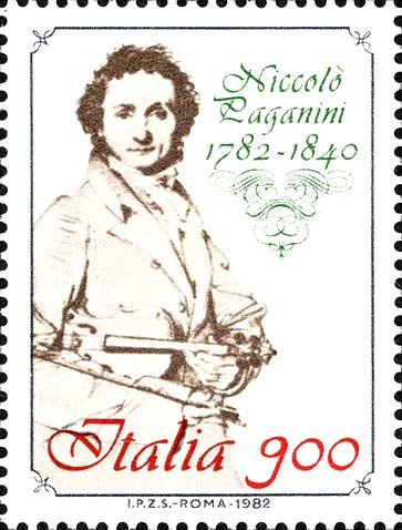 Francobollo Ritratto di Niccolò Paganini -  1982