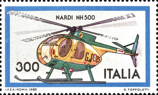 Francobollo Elicottero NH500 Nardi -  1982