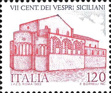 Francobollo Chiesa del Vespro, a Palermo -  1982
