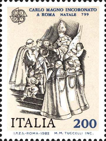 Francobollo Incoronazione di Carlo Magno -  1982