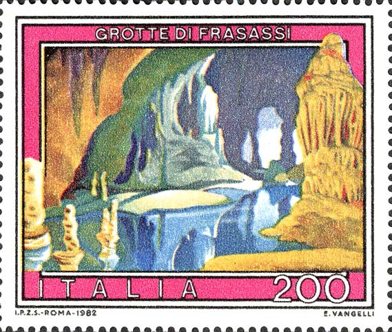 Francobollo Grotte di Frasassi -  1982