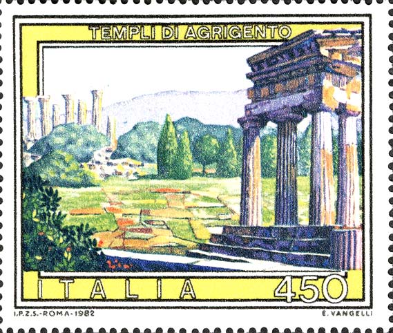 Francobollo Templi di Agrigento -  1982