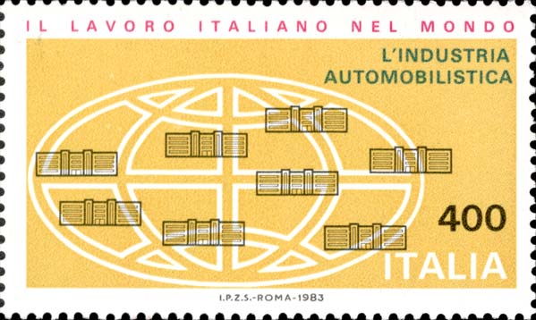 Francobollo Globo con Insediamenti Industriali -  1983