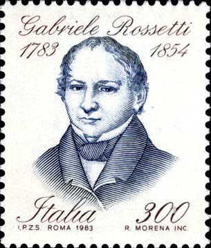 Francobollo Ritratto di Gabriele Rossetti -  1983
