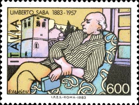 Francobollo Ritratto di Umberto Saba e Trieste -  1983