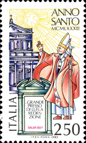 Francobollo Papa e Basilica di San Paolo -  1983