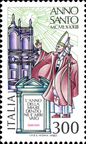 Francobollo Papa e Basilica di Santa Maria Maggiore -  1983