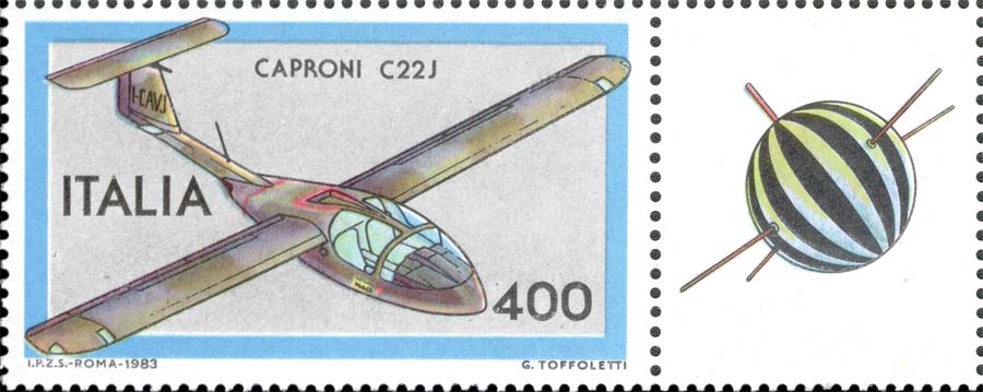 Francobollo Aereo Caproni C22J -  1983