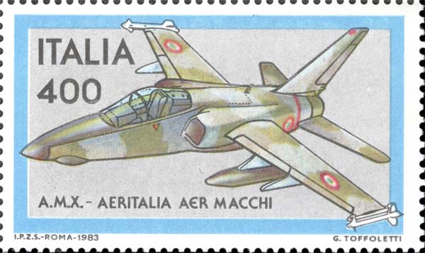 Francobollo Aereo AMX Aeritalia Aermacchi -  1983