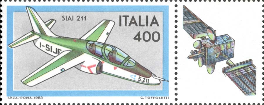 Francobollo Aereo Siai 211 -  1983