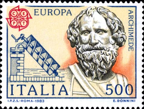 Francobollo Ritratto di Archimede e Coclea -  1983