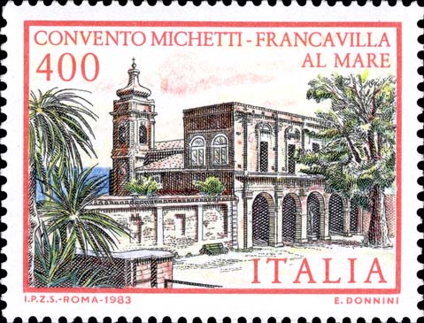 Francobollo Convento Michetti, a Francavilla al Mare -  1983