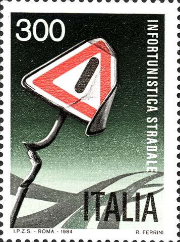 Francobollo Cartello Stradale Contorto -  1984