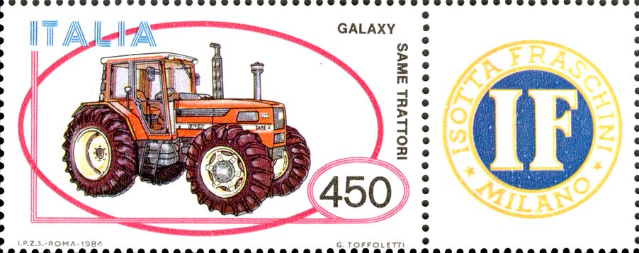 Francobollo Trattore Same Galaxy -  1984