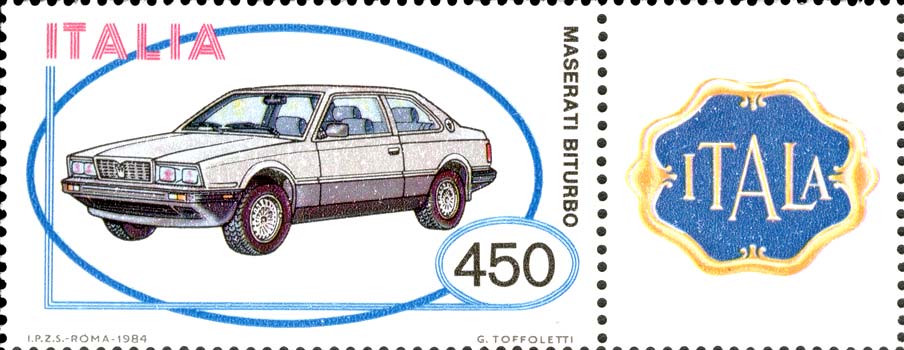 Francobollo Maserati Biturbo, Maserati -  1984