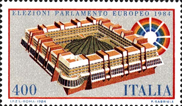 Francobollo Palazzo del Parlamento Europeo -  1984
