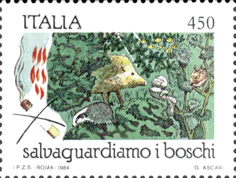 Francobollo Pericolo d'Incendi -  1984