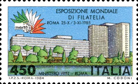 Francobollo Sede del Ministero delle Poste e Telecomunicazioni -  1984