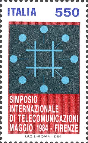 Francobollo Simbolo del Simposio Internazionale di Telecomunicazioni -  1984