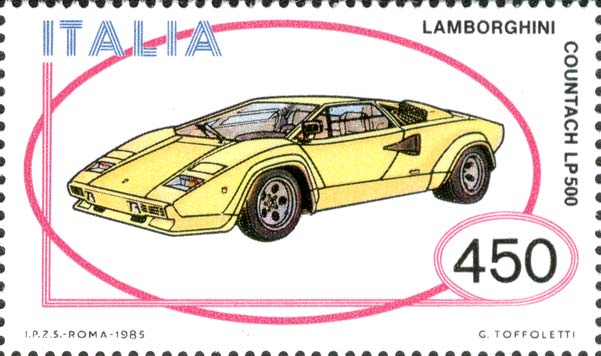 Francobollo Lamborghini Countach LP -  1985