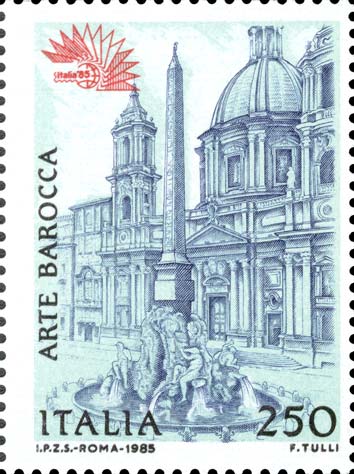 Francobollo Chiesa di Sant'Agnese in Agone, a Roma -  1985