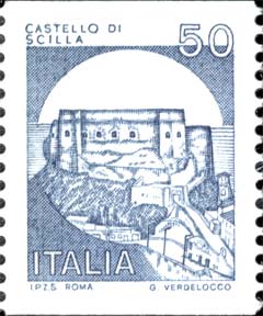 Francobollo Castello di Scilla, a Reggio Calabria -  1985