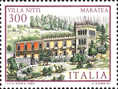 Francobollo Villa Nitti, a Maratea -  1985