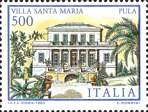 Francobollo Villa Santa Maria, a Pula -  1985