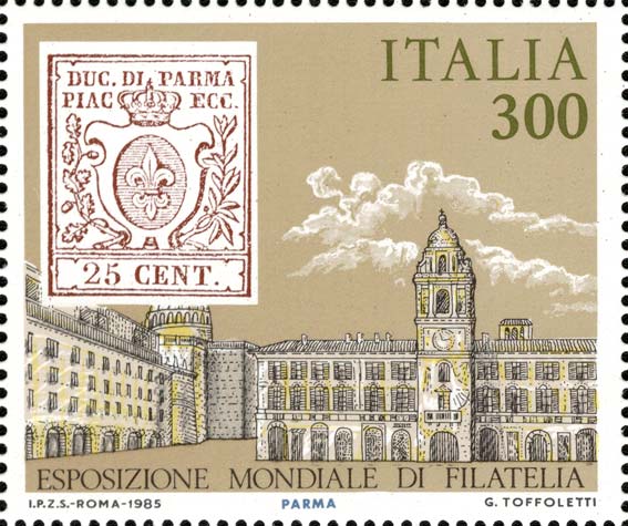 Francobollo Ducato di Parma, Parma, 25 c. Bruno Lilla -  1985