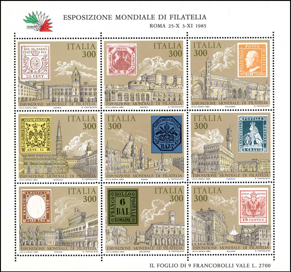Francobollo Francobllli e Monumenti degli Antichi Stati Italiani -  1985