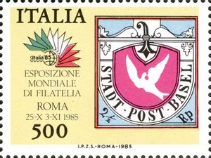 Francobollo Europa, Francobollo 2½ Rappen Detto "Colomba di Basilea" -  1985