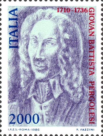 Francobollo Ritratto di Giovan Battista Pergolesi -  1986