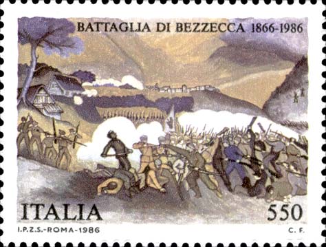Francobollo Scena dalla Battaglia di Bezzecca -  1986