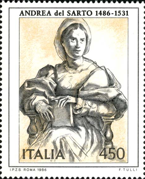 Francobollo Donna, Dipinto di Andrea del Sarto -  1986