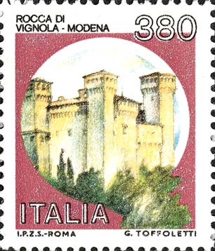 Francobollo Castello di Vignola, a Modena -  1987