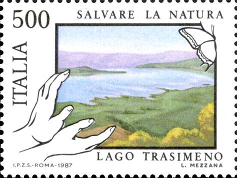 Francobollo Lago Trasimeno -  1987