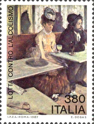 Francobollo Absinthe, Dipinto di Degas -  1987