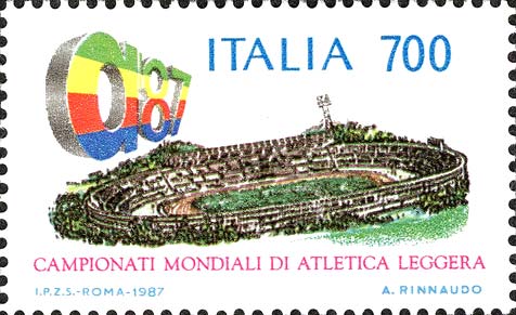 Francobollo Stadio Olimpico, a Roma -  1987