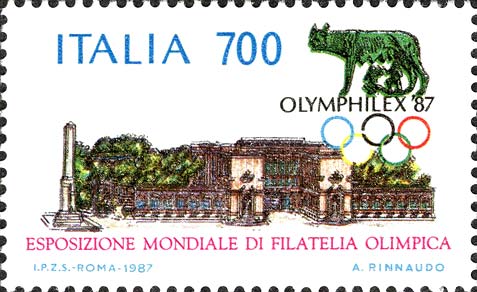 Francobollo Palazzo del CONI -  1987