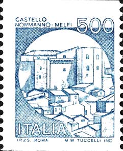 Francobollo Castello Normanno di Melfi, a Potenza -  1988