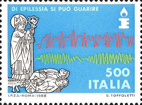 Francobollo San Valentino, Protettore degli Epilettici -  1988