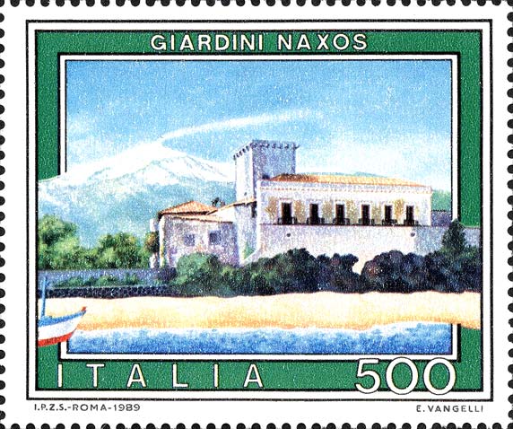 Francobollo Giardini Naxos -  1989