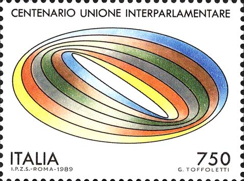 Francobollo Forme Ovali Concentriche -  1989
