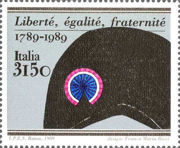 Francobollo Cappello e Coccarda Francese -  1989