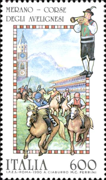 Francobollo Corse degli Avelignesi, a Merano -  1990