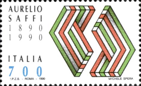 Francobollo Sagome Tricolori -  1990