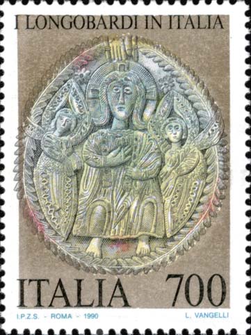 Francobollo Decorazione dell'Ara di Rachis -  1990
