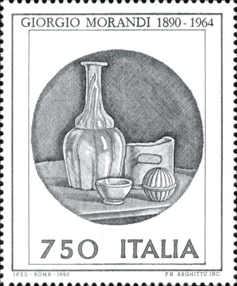 Francobollo Grande Natura Morta, Dipinto di Giorgio Morandi -  1990